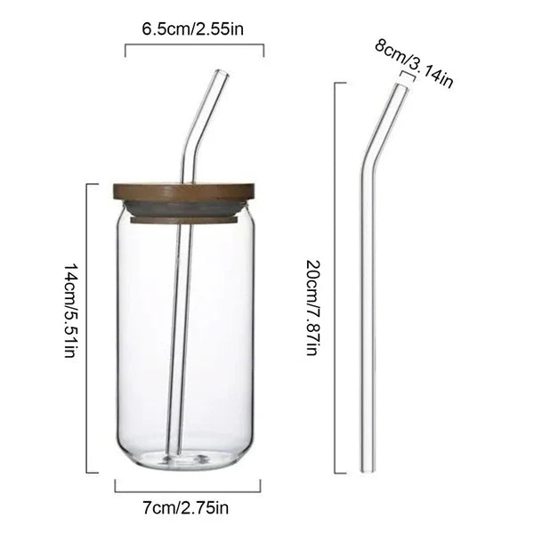 Phoneix Hot and cold matcha cup heat resistant borosilicate glass & straw with bamboo lid